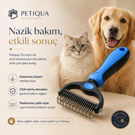 Petiqua Çift Taraflı Tüy Toplayıcı ve Kıtık Açıcı Tarak
